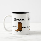 Cowboy Boot Groom Mok (Links)