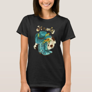 Cowboy Boot Leopard Sunflower Laten we meisjes Wes T-shirt