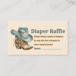 Cowboy Boot pet Luier Raffle baby shower Stijlvol Informatiekaartje