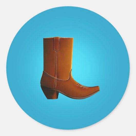 Cowboy Boot Ronde Sticker (Voorkant)