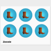 Cowboy Boot Ronde Sticker (Vel)
