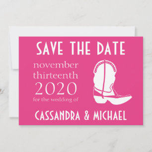 Cowboy Boot Save the Date Announcement (Donkerroze