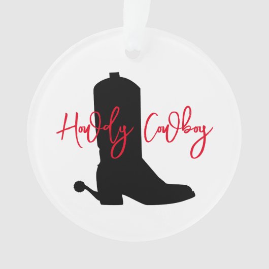 Cowboy Boot Silhouette HOWDY COWBOY bandana rouge (devant)