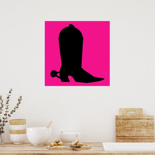 Cowboy Boot Silhouette Poster (Keuken)