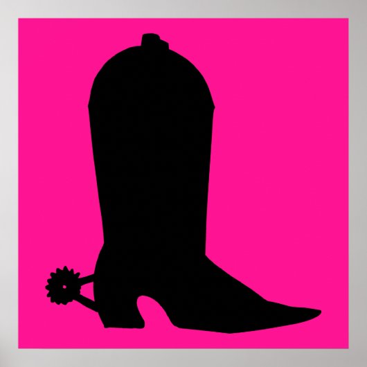 Cowboy Boot Silhouette Poster (Voorkant)