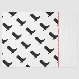 Cowboy Boot Spurs Silhouette Pattern Bandana Tissuepapier