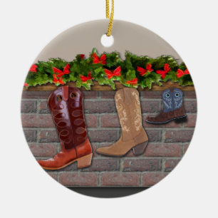 Cowboy Boot Stockings door de Fireplace Keramisch Ornament