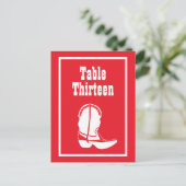 Cowboy Boot Tafelnummers (Rood / Wit) (Staand voorkant)