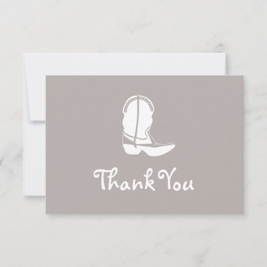 Cowboy Boot Thank You Note Cartes (Sand) (Devant)