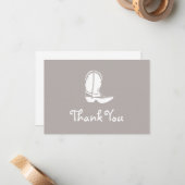 Cowboy Boot Thank You Note Cartes (Sand) (Devant/Arrière en situation)