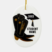 Cowboy Boots Afstuderen Keramisch Ornament (Voorkant)
