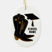 Cowboy Boots Afstuderen Keramisch Ornament (Achterkant)