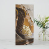 Cowboy Boots and Lace Country Western Mariage Menu (Debout devant)