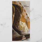 Cowboy Boots and Lace Country Western Mariage Menu (Devant)