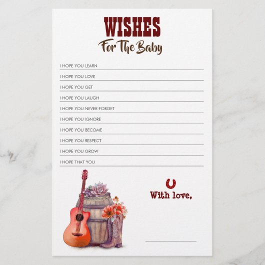 Cowboy Boots Baby shower Game (Voorkant)