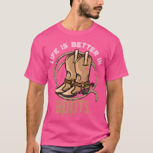 Cowboy Boots Country Cowboy Rodeo Mannen Gift West T-shirt