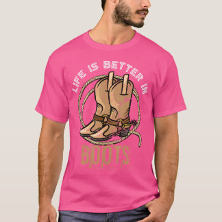 Cowboy Boots Country Cowboy Rodeo Mannen Gift West T-shirt