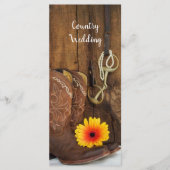 Cowboy Boots, Daisy et Horse Bit Wedding Programme (Devant)