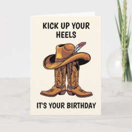 Cowboy Boots en Pet Birthday Kaart
