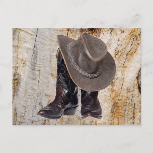 Cowboy Boots en Pet Briefkaart (Voorkant)