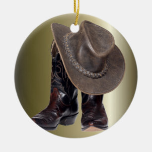 Cowboy Boots en Pet Keramisch Ornament