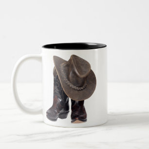 Cowboy Boots en Pet Tweekleurige Koffiemok