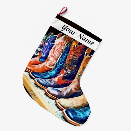 Cowboy Boots Grote Kerstsok (Voorkant (Hangend))