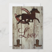 Cowboy Boots Horse Horseshoe Mariage Invitations (Dos)