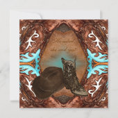 Cowboy Boots Kaleidoscope Wedding Invitation Kaart (Voorkant)