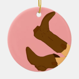 Cowboy Boots Keramisch Ornament