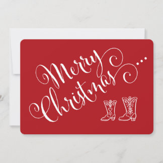 Cowboy Boots-kerstkaart Feestdagenkaart