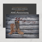 Cowboy Boots Land 50ste trouwdag Kaart (Voorkant / Achterkant)