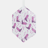 Cowboy Boots Muzieknoten Glas Ornament (Voorkant links)