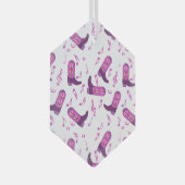 Cowboy Boots Muzieknoten Glas Ornament (Voorkant Rechts)