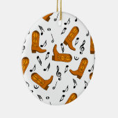 Cowboy Boots Muzieknoten Keramisch Ornament (Rechts)