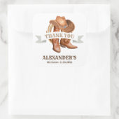 Cowboy Boots, Pet en Lasso Square Sticker (Tas)