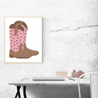 Cowboy Boots Roze Bruin Paarse Sterren