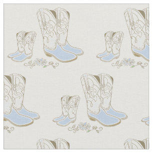 Cowboy Boots Soft Blue Baby Room Decor Stof