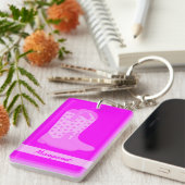 Cowboy Boots Stars Roze Personaliseren Sleutelhanger (Voorkant Rechts)