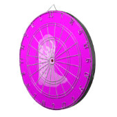 Cowboy Boots Sterren Roze Achtergrond Dartbord (Voorkant Rechts)