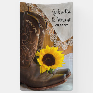 Cowboy Boots, Sunflower and Lace Western Wedding Spandoek