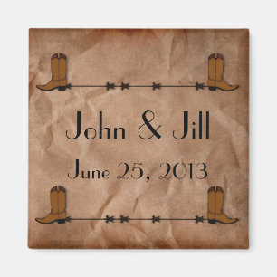 Cowboy Boots Wedding Favor Magnet Magneet