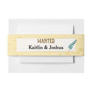 Cowboy Boots Wedding 🤠 Rustiek Western Monogram Uitnodigingen Wikkel