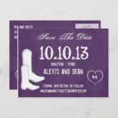 Cowboy Boots Wedding Save the Date Briefkaart (Voorkant / Achterkant)