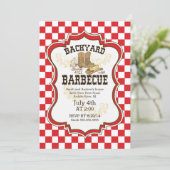 Cowboy Boots Western Jardin Barbecue Invitation (Debout devant)