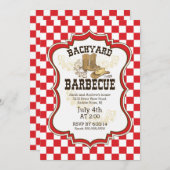 Cowboy Boots Western Jardin Barbecue Invitation (Devant / Derrière)