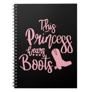 Cowboy Boots Westerne Cowgirl Princess Line Dancin Notitieboek