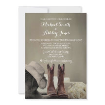 Cowboy Boots Westerne Rustic Wedding Invitations
