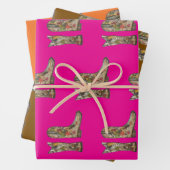 Cowboy boots Wrapping Paper Flat Sheet Set of 3 (In situ)