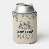 Cowboy Boots Zonnebloem en Hoefijzers Rustiek Blikjeskoeler (Blikje Achterkant)